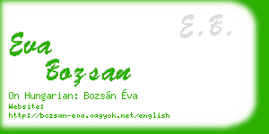 eva bozsan business card
